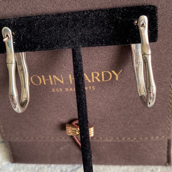 John Hardy Authentic Sterling Silver and Black Sapphire Earrings - Picture 5 of 12